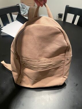 Blush Pink Canvas Mini Backpack